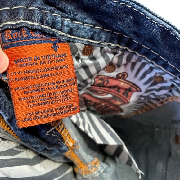 Rock Revival Women Jeans Size 25 Dark Blue Janelle Skinny Low-Rise Stretch Denim - Picture 7 of 10